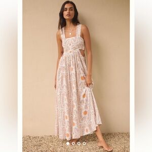 NWT Anthropologie Tigre Indigo Piper Bandeau Cutout Maxi Dress (Sz Medium)